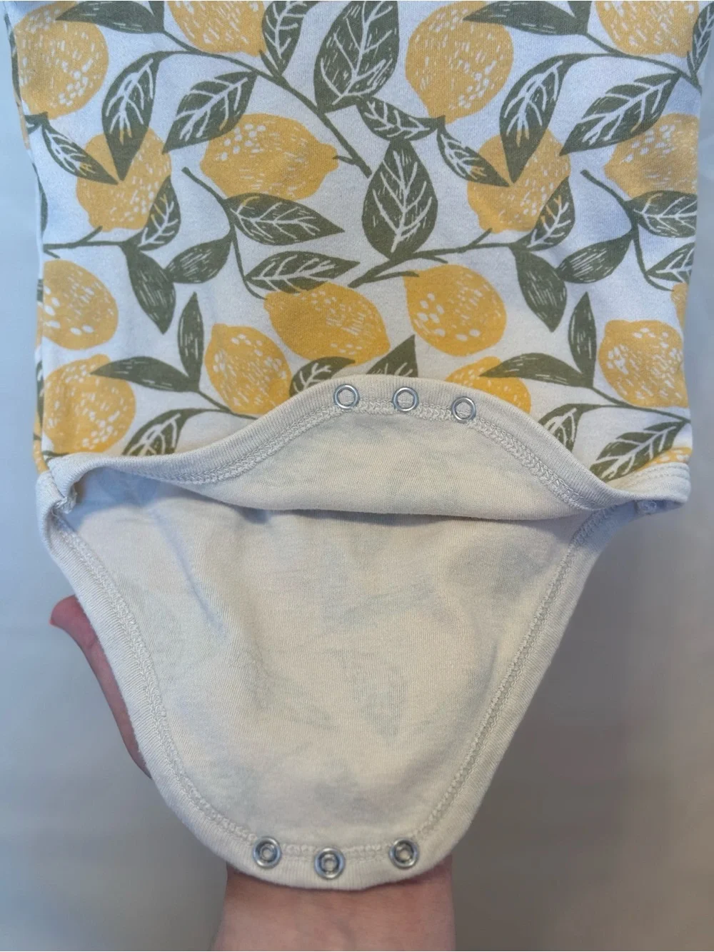 Rabbit + Bear Baby Bodysuit Trio in Yellow and White Lemon Prints